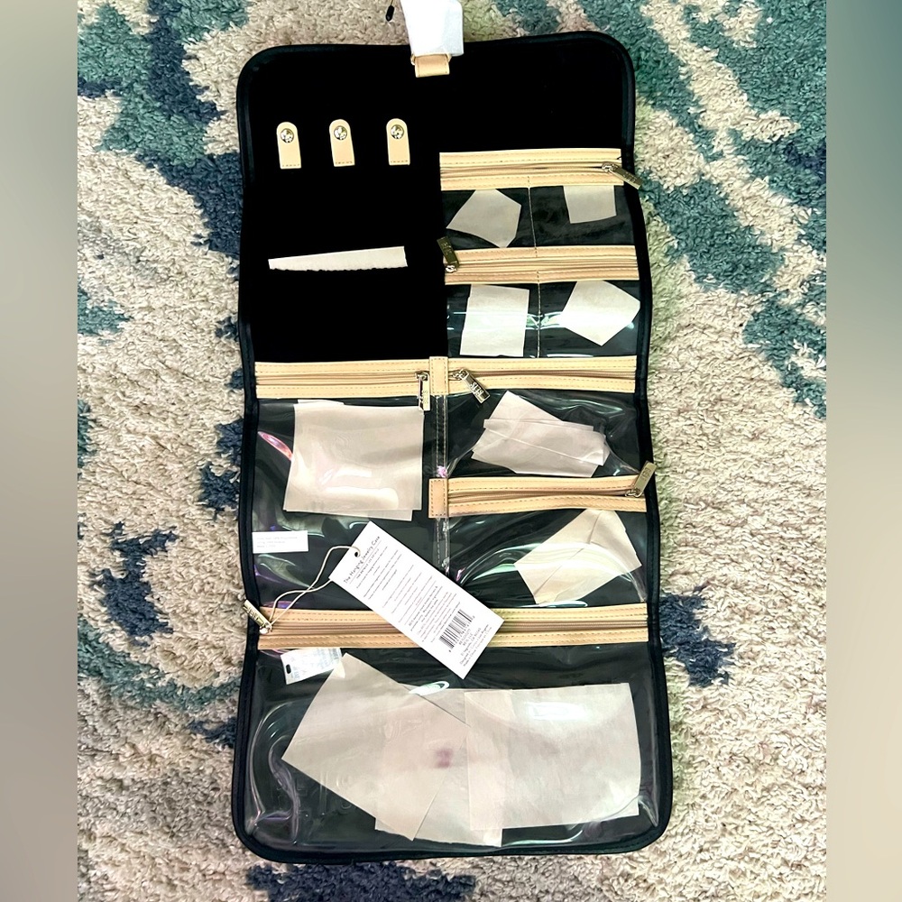 Beis: NEW Hanging Jewelry Case 
in Black. With tags